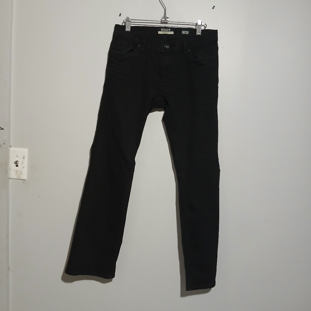 Reclaim Brand Mens Black Jeans. Straight Leg. Size 30X30